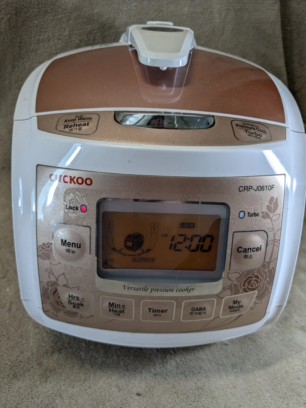 CUCKOO CRP-J0610F Electric Pressure Rice Cooker Warmer Tested and Works