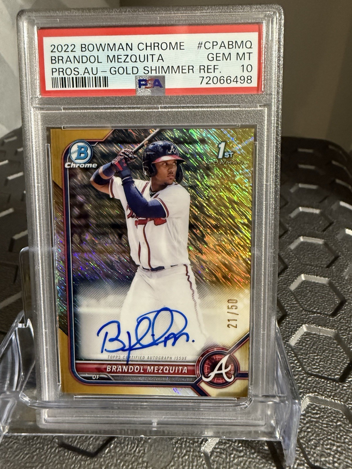 2022 Bowman Chrome Brandol Mezquita Gold Refractor 1st #21/50 PSA 10 Auto 10