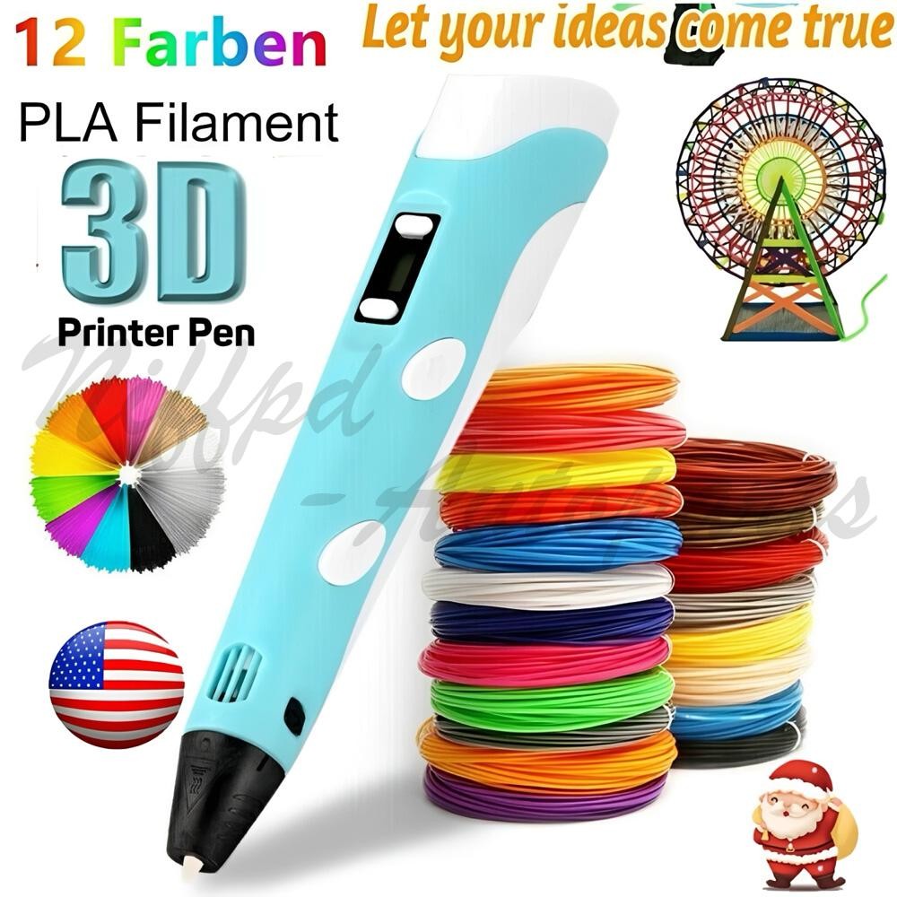 3D Printing Pen Set 3D Drawing Pen with Led Display 12 Color