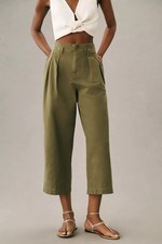 NWOT - Anthropologie, Maeve Remi Wide-Leg Crop Chino Culotte Pant, Green, Size 4