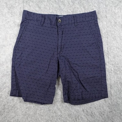 Ben Sherman Shorts Mens 30 Navy Blue Geometric Print Stretch Cotton Regular Fit