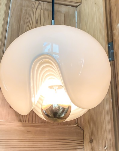 MINT WHITE PEILL & PUTZLER For Koch and Lowy BIOMORPHIC PENDANT LIGHT 1970s - Picture 3 of 15