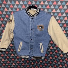 Disney Mickey Mouse 1928 Denim Bomber Jacket Youth Medium