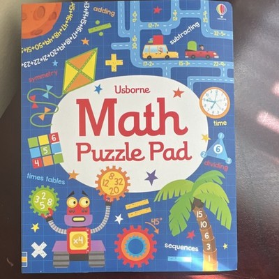 Usborne Math Puzzle Pad Activity Book, Illustrated Tear-Off Pad, Ages 4-8