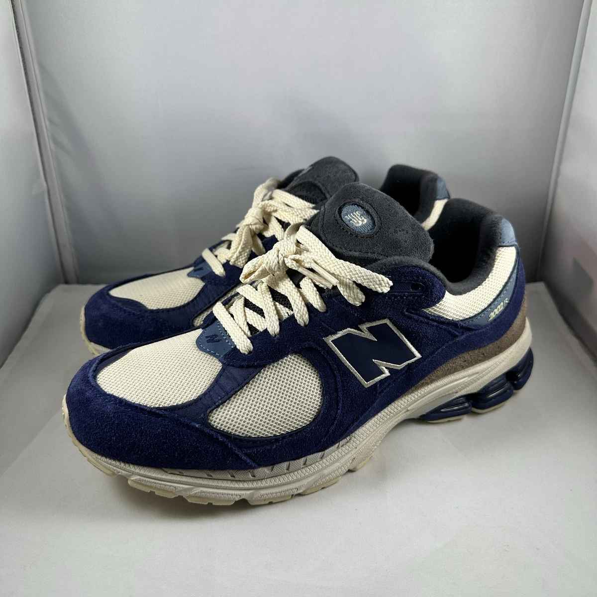 New Balance 2002R Night Tide Shoes Sneakers Men\'s 10.5 Run Walk Comfort Work New Balance 2002R Night Tide Navy Blue Cream Brown UK 5 8 9  main image 4