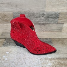 Jessica Simpson Zadie 2 Womens Bootie Boot Sz 9 M Wicked Red Crystal Pointed Toe
