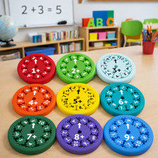 Math Facts Fidget Spinners for Kids - Sensory Toys and Classroom Prizes 9 Total