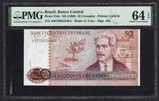 Brazil 50 Cruzados ND (1986) P210a Uncirculated Grade 64