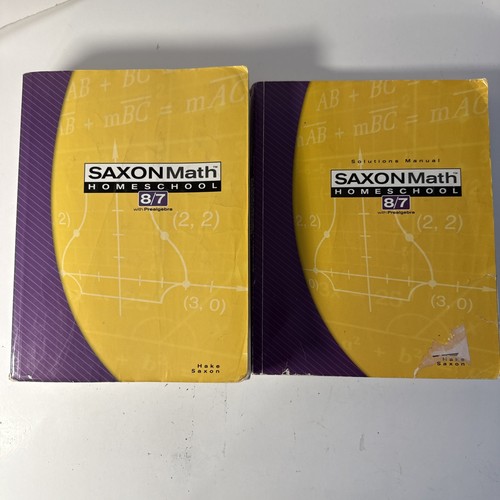 Saxon Math 8/7 Homeschool SET, (3rd Ed) Textbook & Solutions (covers ...