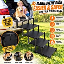 Extra Wide 20" Dog Stairs for Large Dogs, Dog Steps for Car 5 Steps