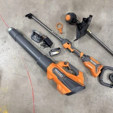 RIDGID R019001 18V Cordless String Trimmer and Leaf Blower With Battery/Charger