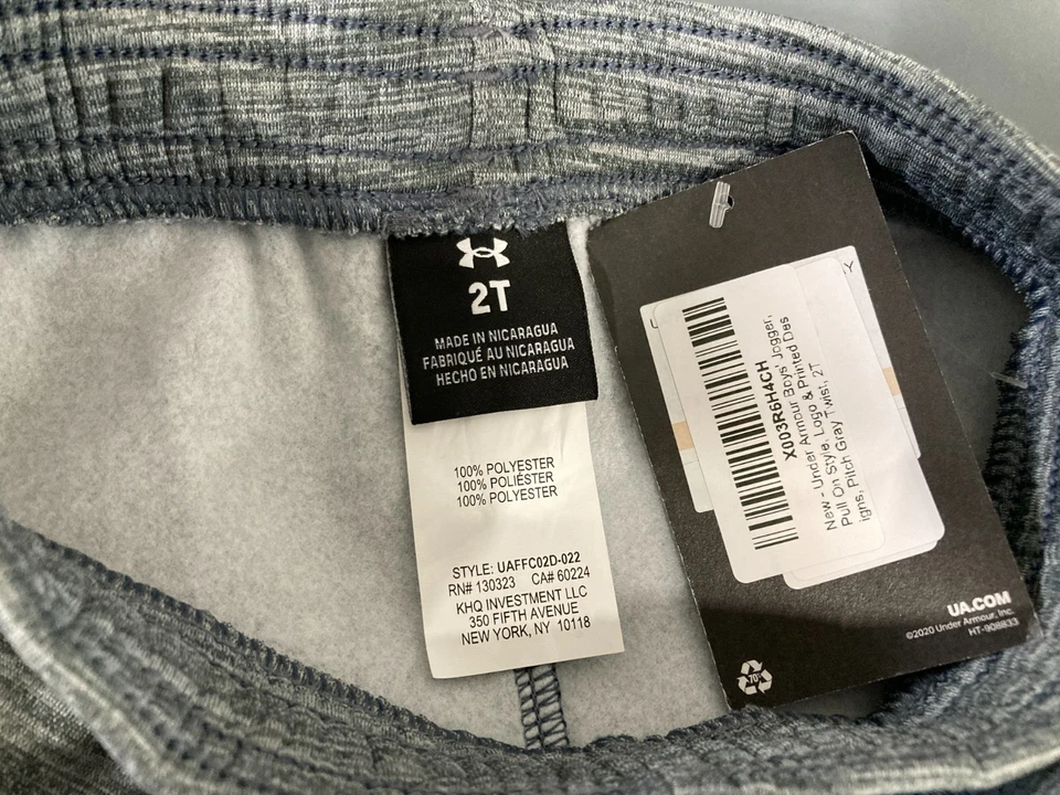 Under Armour Jogger Pull on Style Size 2T Gray UAFFC02D-022 NWT - Image 2 of 4