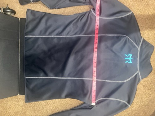 Ragnar Womens Size XL Gray Tech Jacket Athleisure Thumb Holes Turquoise Logo - Picture 5 of 7