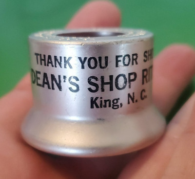 VTG 1960s Dean s Shop-Rite King NC Fizz-Whiz Bottle Cap Soda Saver Silver USA