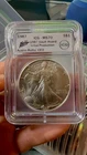 1987 VAULT HOARD SILVER EAGLE ICG MS70 AUSTIN HUTTO, PRESIDENT HAND SIGNED