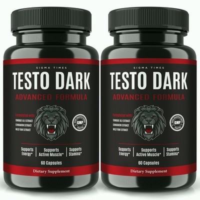 Testo Dark Capsules, Pure Male Support Supplement for Strength & Vitality -2Pack
