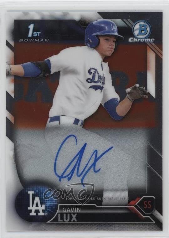 2016 Bowman Draft Chrome Draft Pick Auto Gavin Lux #CDA-GL Auto hd2