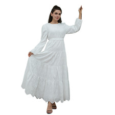 Elegant Women Abaya Muslim Ramadan Embroidery Kaftan Long Dress Modest Dubai Eid