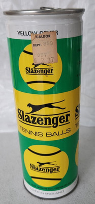 Vintage Metal Can of 3 Slazenger Tennis Balls Yellow Made In England New Sealed
