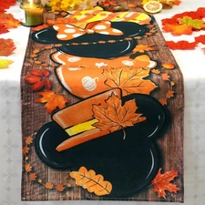 Fall Table Runner Cartoon Mouse Tablecover Autumn Mouse Table Runner Fall Aut...