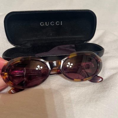 GUCCI Women's Sunglasses Brown Tortoiseshell Frame Vintage Oval | eBay