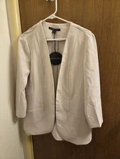 Harlowe & Graham Womens Medium Open Blazer Top Shirt New Nwt