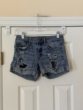 Aeropostale Low Rise Midi Denim Shorts Size 6