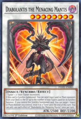 Diabolantis the Menacing Mantis - PHHY-EN083 - Common - 1st Edition - Heavily Pl