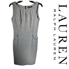 LAUREN RALPH LAUREN Dress Women’s Black and White Textured EUC