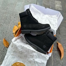 NEW Timberland Men 6 Inch Waterproof Black Leather Boots Full Size