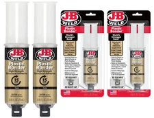 2 Tube 0.85 Oz Plastic Bonder Epoxy Quick Set 2 Part Urethane Adhesive Tan Color