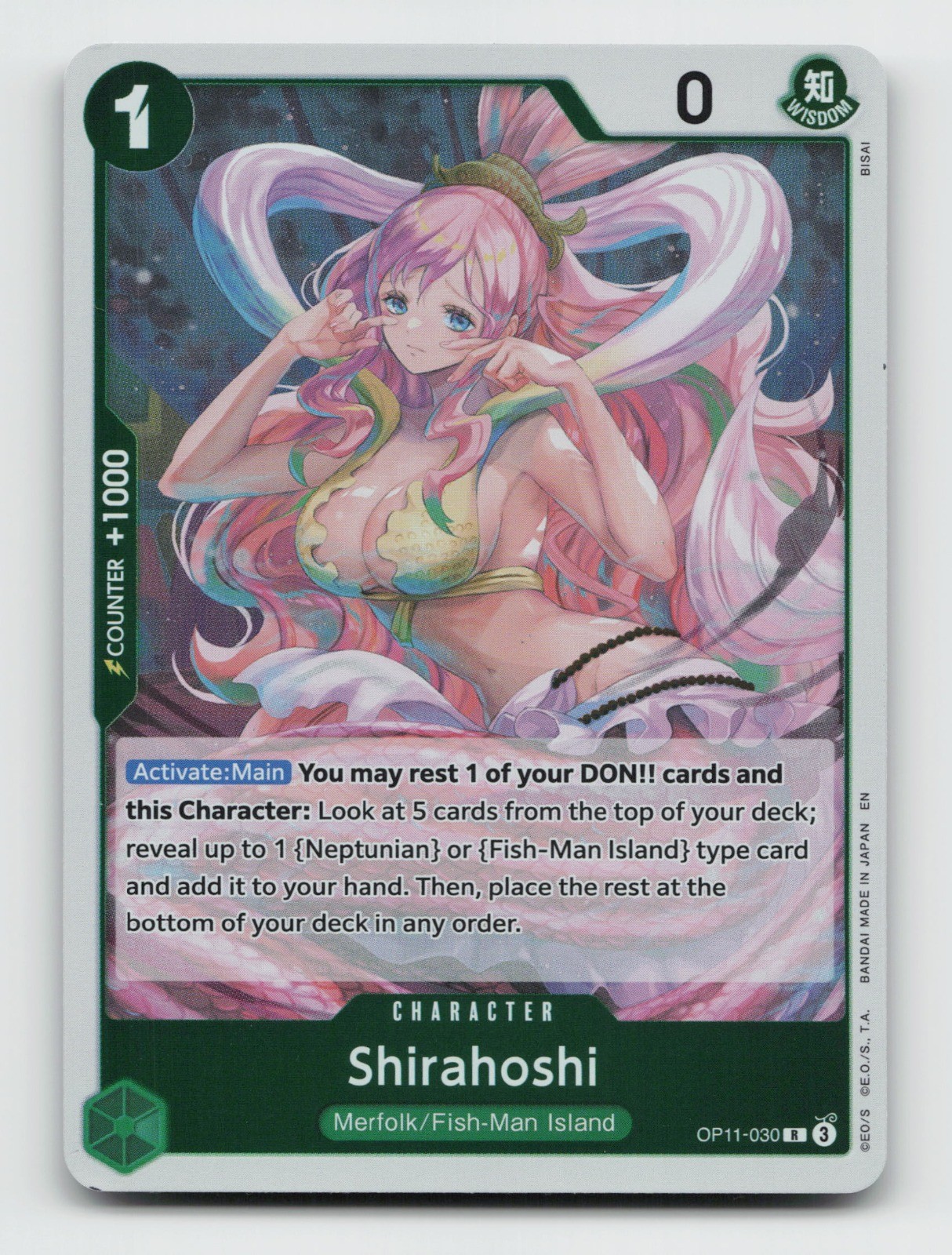 Shirahoshi (030) R A Fist of Divine Speed OP11-030 NMFoil