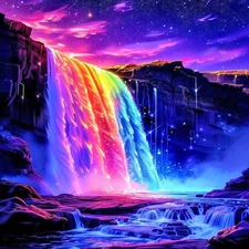 Diamond Painting Kits for Adults Waterfall, round Full Drill Diamond Art Kits,5D