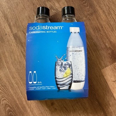 Soda Stream Carbonating Bottles 1 Liter 2pack Power Source Play Spirit Fizzi NEW