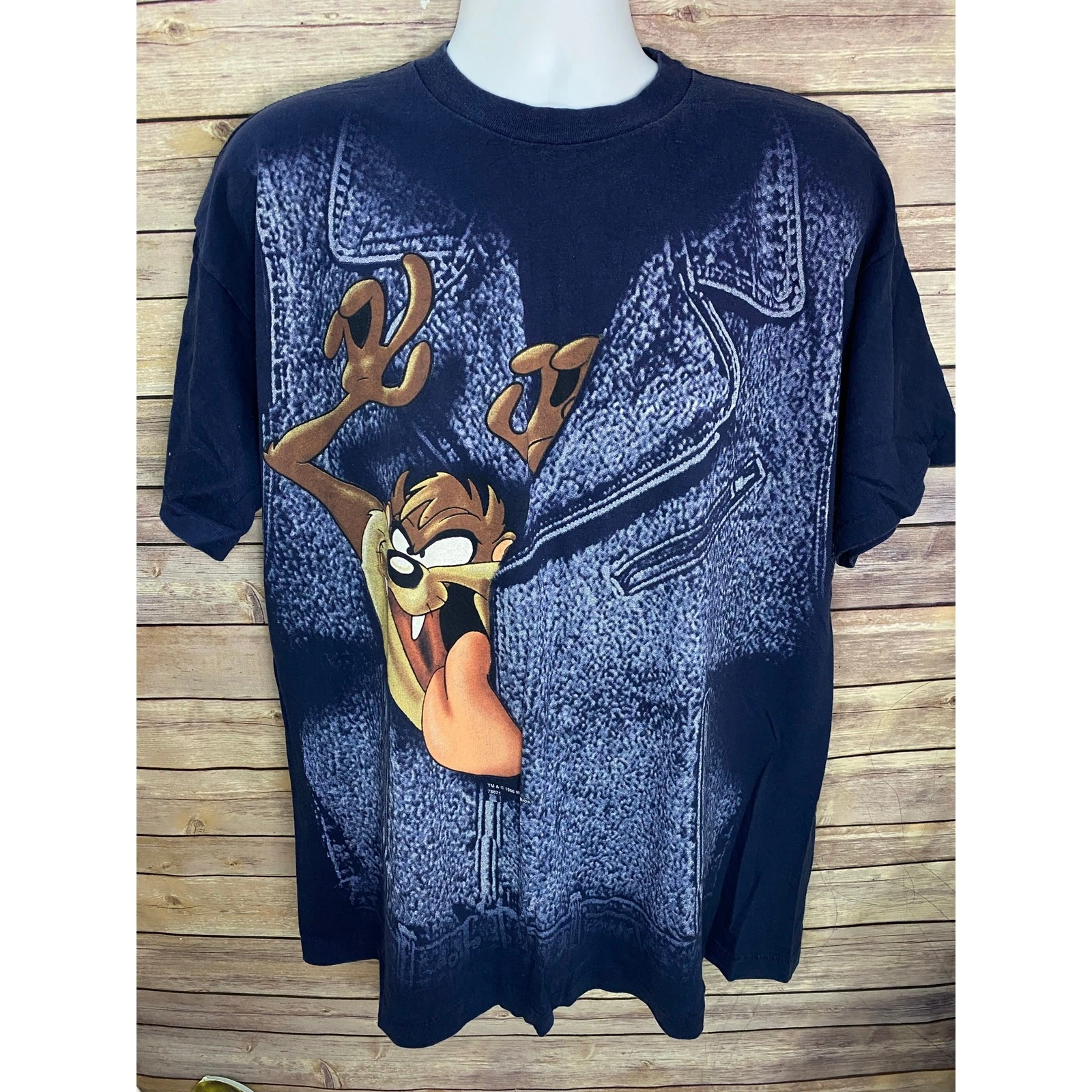 1996 Vintage Taz Looney Tunes T-Shirt Men’s Size XL Double-Sided Warner Bros