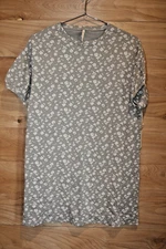 Rylee + Cru Blossom Shirt Dress Denim Gray White Floral Cotton Small NWT