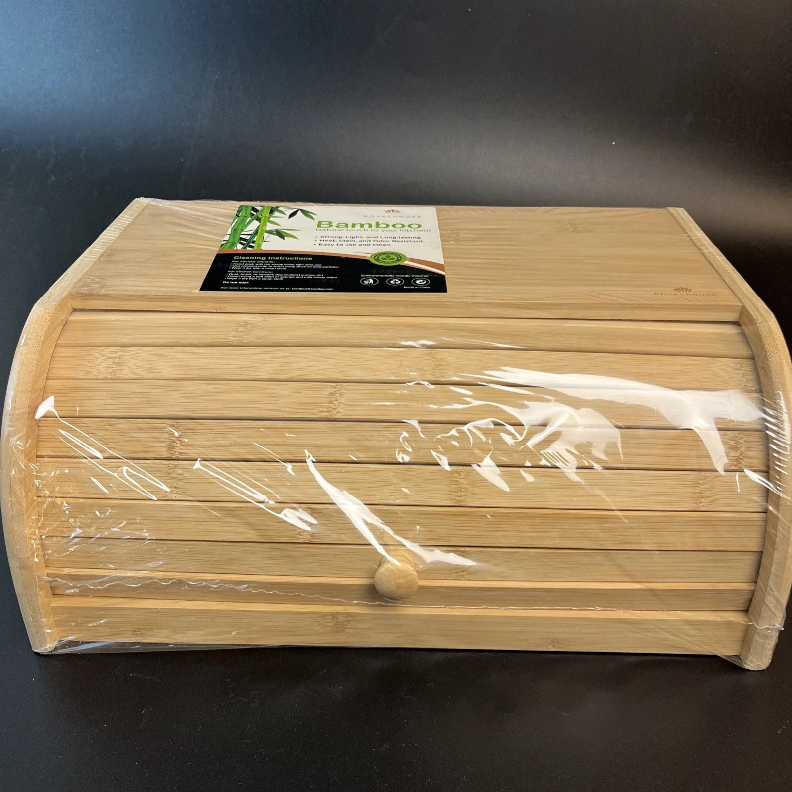 Royalhouse Premium Bamboo Bread Box Bread Storage Organizer Roll Top Counter NEW
Opens in a new wind