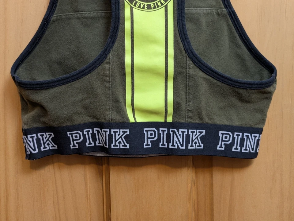 Victoria's Secret PINK Crop Haut Court High-Neck Sports Bra Green Size SP(AA-C)  - Image 4 of 4