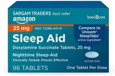 Basic Care Sleep Aid, Doxylamine Succinate Tablets, 25 mg, 96 Count