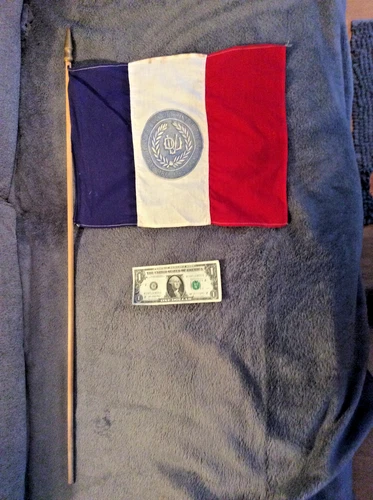 Antique cloth flag & stick-"Daughters of Union Veterans of the Civil War"-Excell