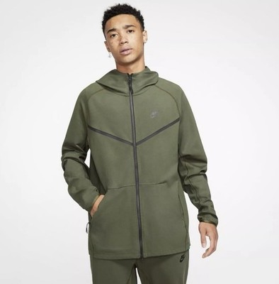 NIKE TECH FLEECE HOODIE HERREN UK XL ''DUNKELOLIVGRÜN'' - CJ4277 325