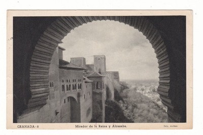 Queens Viewpoint and Alcazaba, Alhambra, Granada, Spain - Postcard Posted