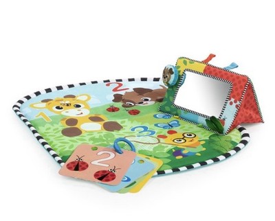 Baby Einstein Discovery Garden Multisensory Tummy Time Playmat & Mirror, Animals