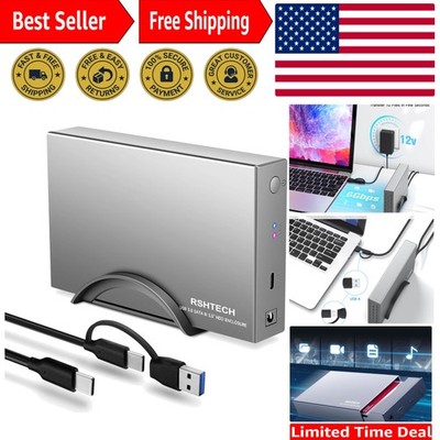 24TB USB-C to SATA External Enclosure - Ultra-Fast 3.5'' HDD/SSD Storage Solution