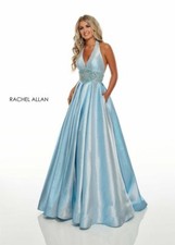 Rachel Allan 7037 Blue Stunning Pageant Formal Gala Gown Dress sz 8 SALE!