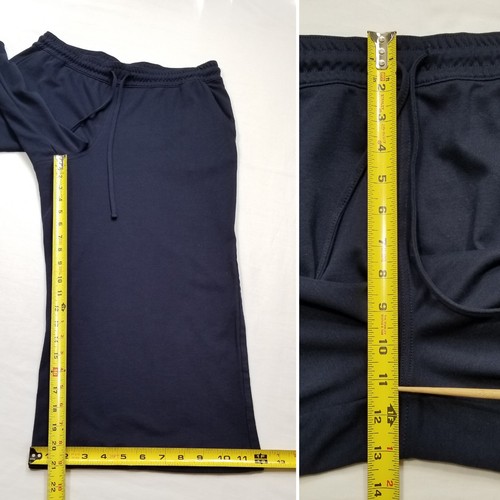 Lands' End Women Petite Medium Navy Blue Sport Knit Crop Pants Wide Leg Pockets - Picture 5 of 8