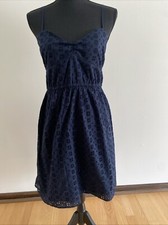 J Crew Navy Blue Eyelet Summer Dress Womens Size Small NWT