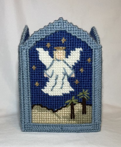 Holy Family Bethlehem Angel Counted Cross Stitch Tissue Box Cover UNIQUE! - Picture 3 of 10