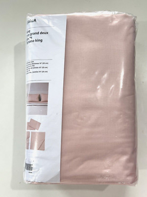 Ikea DVALA King Sheet set Pink Cotton Fitted Sheet + 2 Pillowcases
