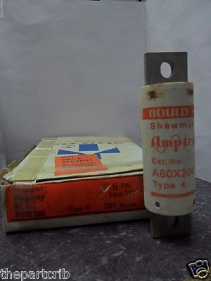 New Lot of 3 Gould Shawmut A60X 200 200 Amp Fuses Type 4 KBC 200 L60S200 NIB
